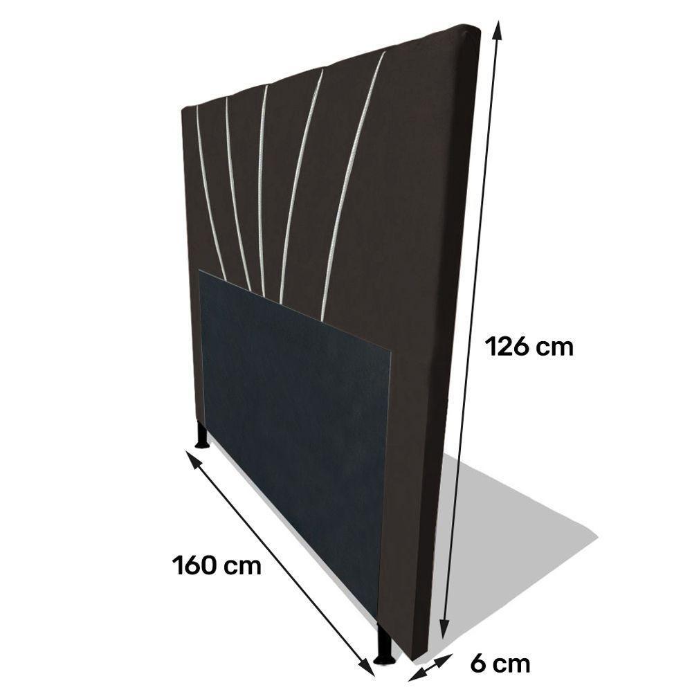 Cabeceira Cama Box Casal Queen Size Dallas 160Cm Marrom - 3