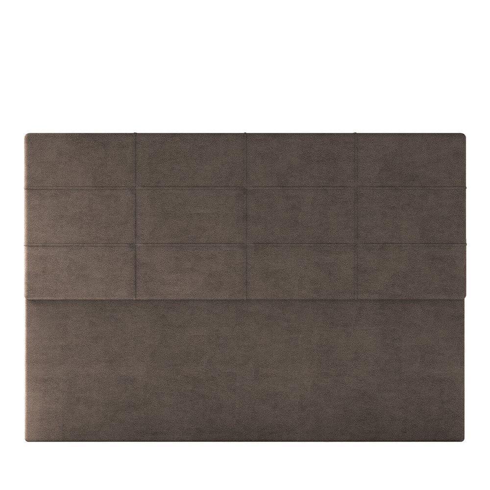 Cabeceira Estofada Casal 140 Cm Marte Veludo Skybox Marrom - 2