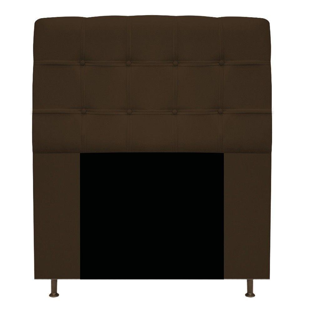 Cabeceira90 Cm Solteiro Com Botonê Suede Marrom - 1