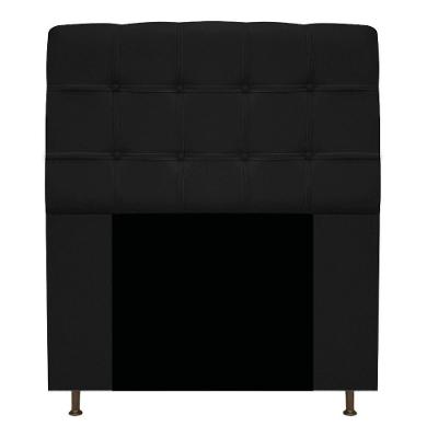 Cabeceira90 Cm Solteiro Com Botonê Suede Preto