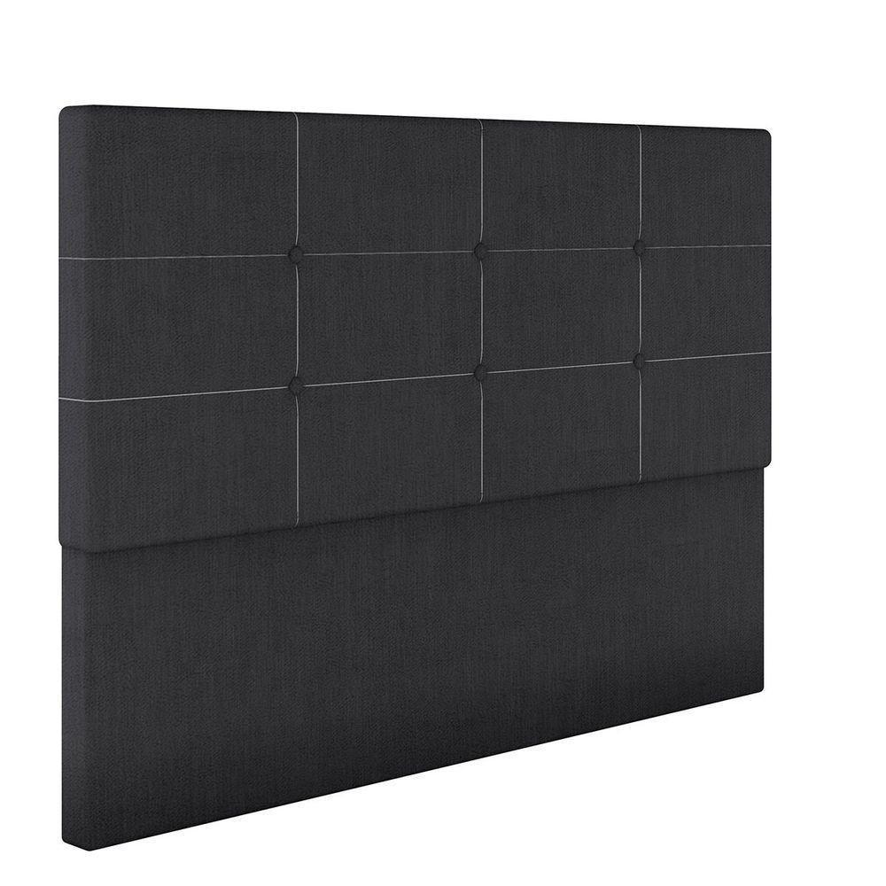 Cabeceira Estofada Casal Queen Size 160 Cm Terra Veludo Skybox Preto - 2
