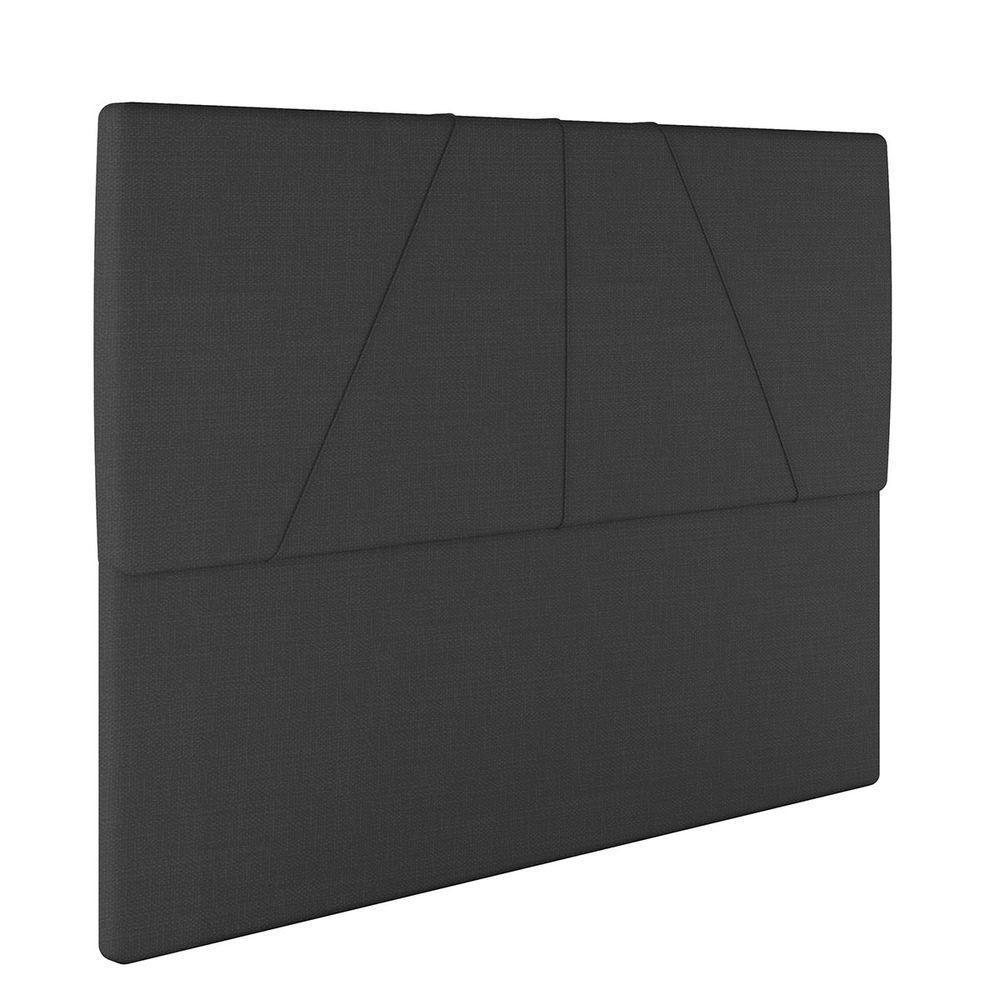 Cabeceira Estofada Casal King Size 195 Cm Júpiter Linho Skybox Preto - 4