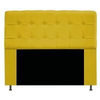 Cabeceira140 Cm Casal Com Botonê Suede Amarelo - 1