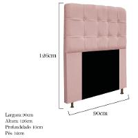 Cabeceira90 Cm Solteiro Com Botonê Suede Rosê - 2