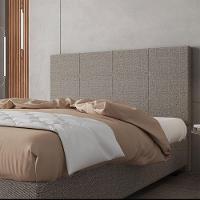 Cabeceira Estofada Casal Queen Size 160 Cm Marte Linho Skybox Marrom - 1