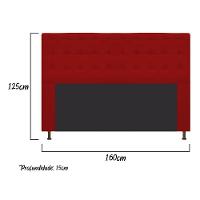 Cabeceira Dama 160 Cm Queen Size Com Botonê Suede Vermelho - 2