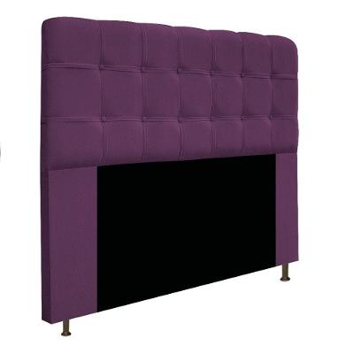 Cabeceira160 Cm Queen Size Com Botonê Suede Roxo
