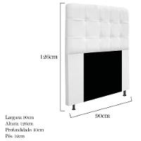 Cabeceira90 Cm Solteiro Com Botonê Suede Branco - 2
