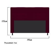 Cabeceira Dama 195 Cm King Size Com Botonê Suede Bordô