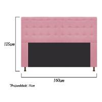 Cabeceira Dama 160 Cm Queen Size Com Botonê Suede Rosa Bebê - 2