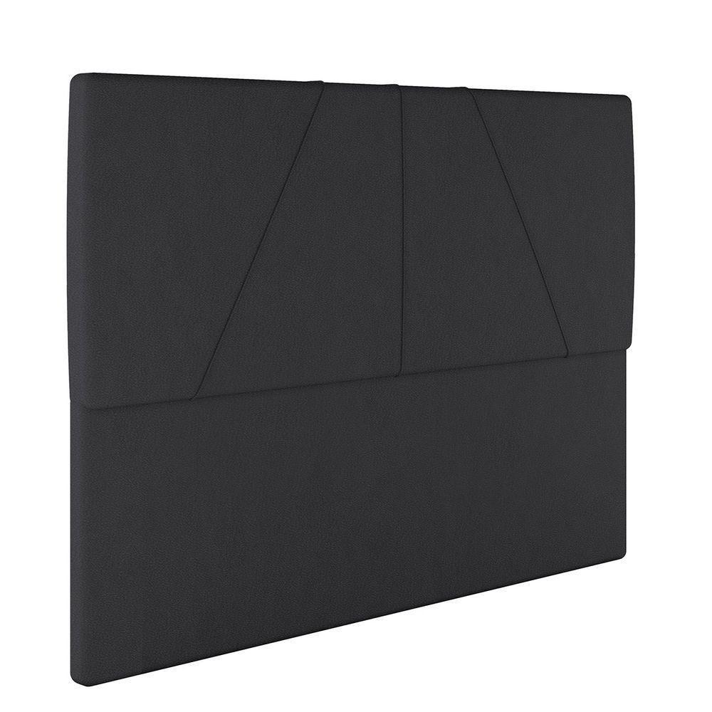 Cabeceira Estofada Casal 140 Cm Júpiter Corino Skybox Preto - 2