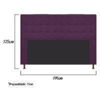 Cabeceira Dama 195 Cm King Size Com Botonê Suede Roxo - 1
