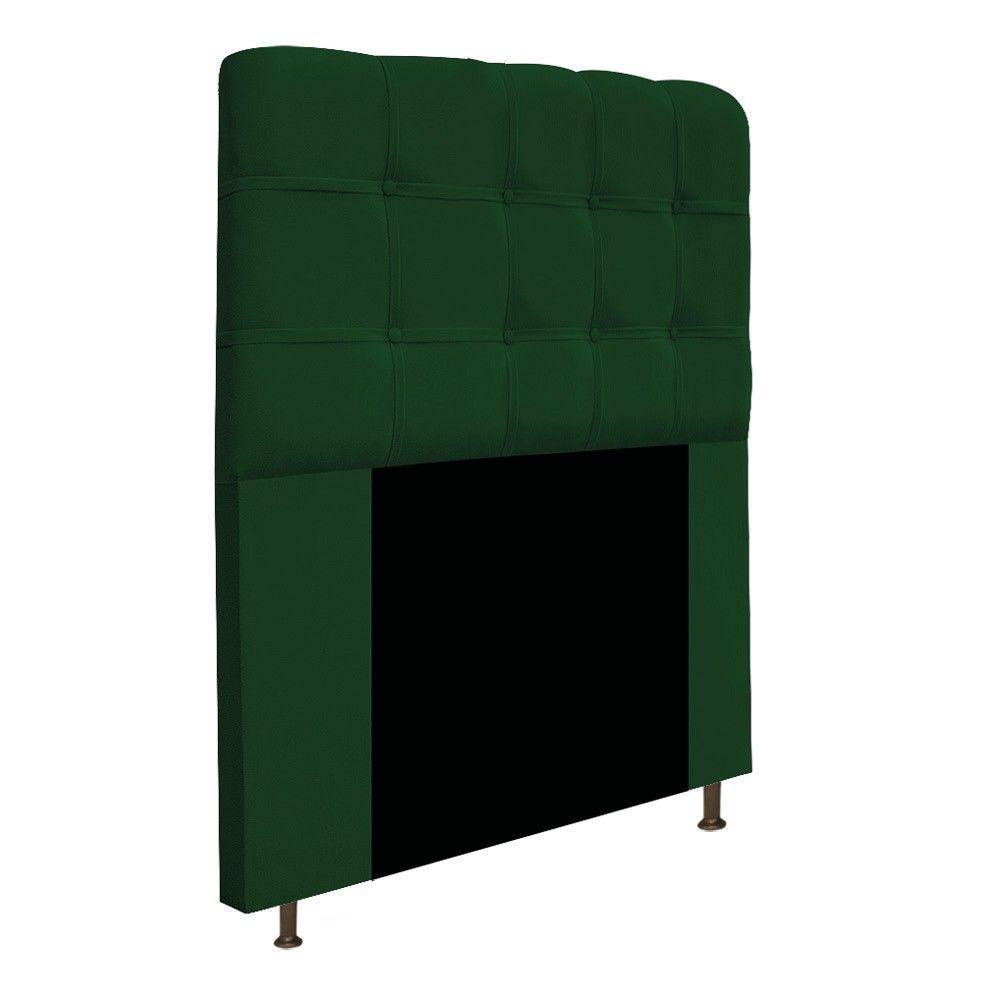 Cabeceira90 Cm Solteiro Com Botonê Suede Verde - 3