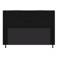 Cabeceira Dama 140 Cm Casal Com Botonê Suede Preto - 3