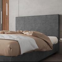 Cabeceira Estofada Casal King Size 195 Cm Marte Veludo Skybox Cinza - 1