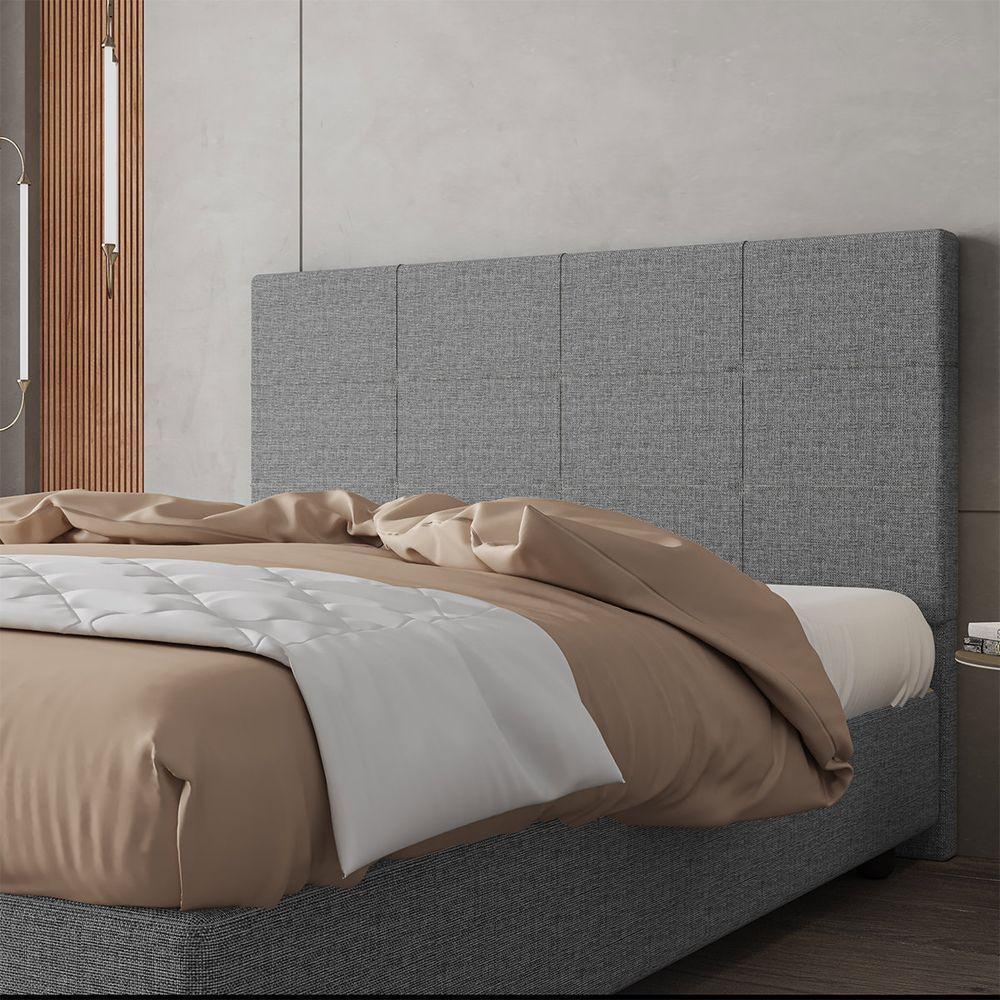 Cabeceira Estofada Casal Queen Size 160 Cm Marte Linho Skybox Cinza - 1