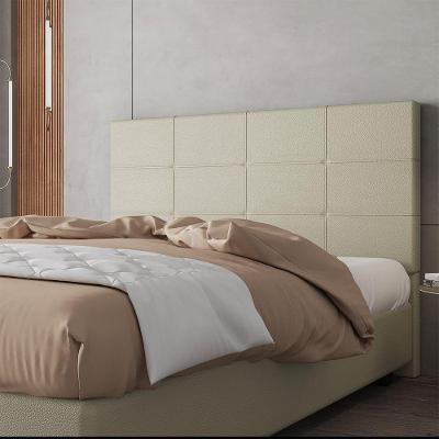 Cabeceira Estofada Casal Queen Size 160 Cm Marte Corino Skybox Bege
