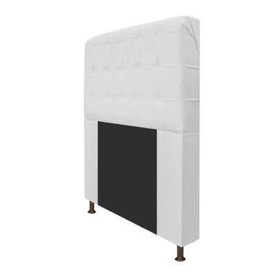 Cabeceira Dama 140 Cm Casal Com Botonê Suede Branco