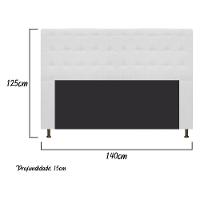 Cabeceira Dama 140 Cm Casal Com Botonê Suede Branco - 2