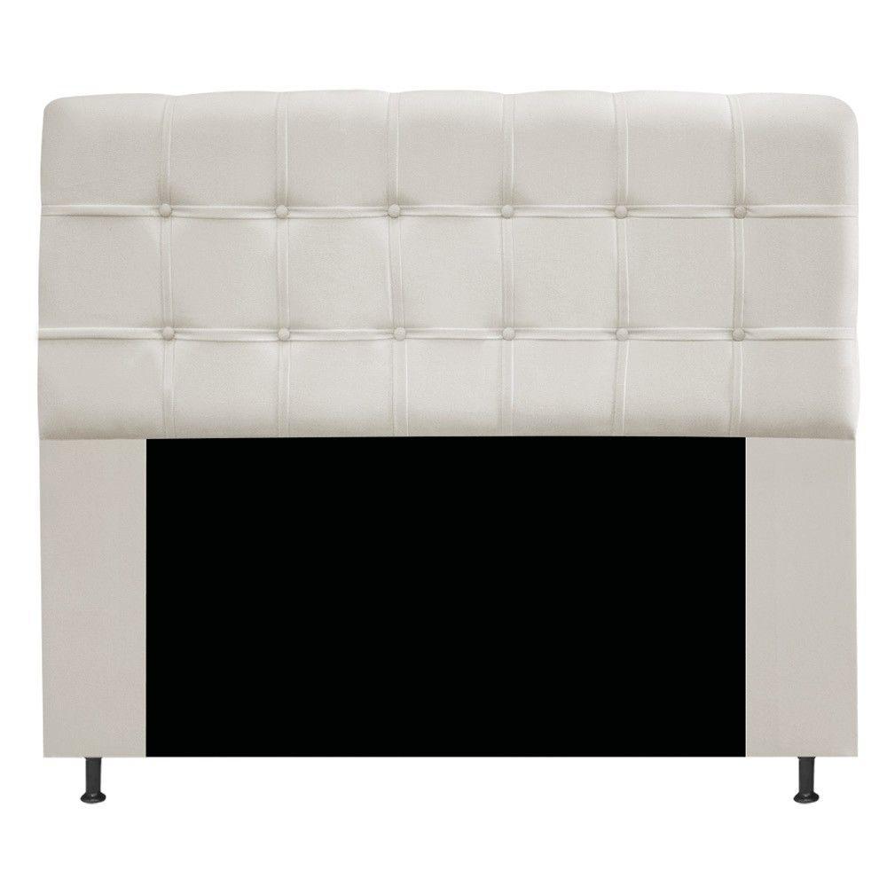 Cabeceira140 Cm Casal Com Botonê Suede Bege - 1