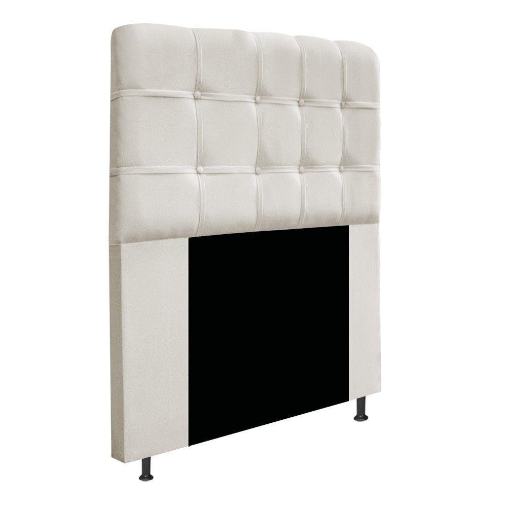 Cabeceira90 Cm Solteiro Com Botonê Suede Bege - 3