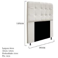 Cabeceira90 Cm Solteiro Com Botonê Suede Bege - 2