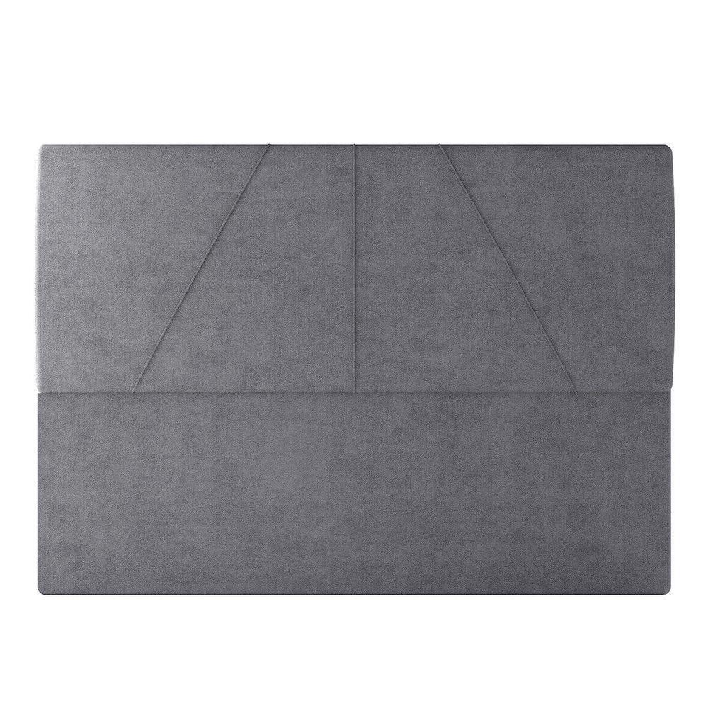 Cabeceira Estofada Casal King Size 195 Cm Júpiter Veludo Skybox Cinza - 2