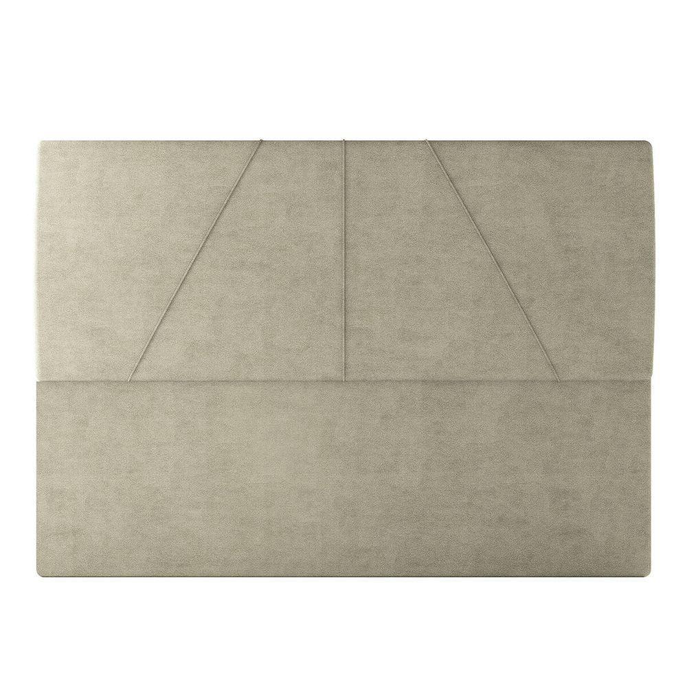 Cabeceira Estofada Casal Queen Size 160 Cm Júpiter Veludo Skybox Bege - 3