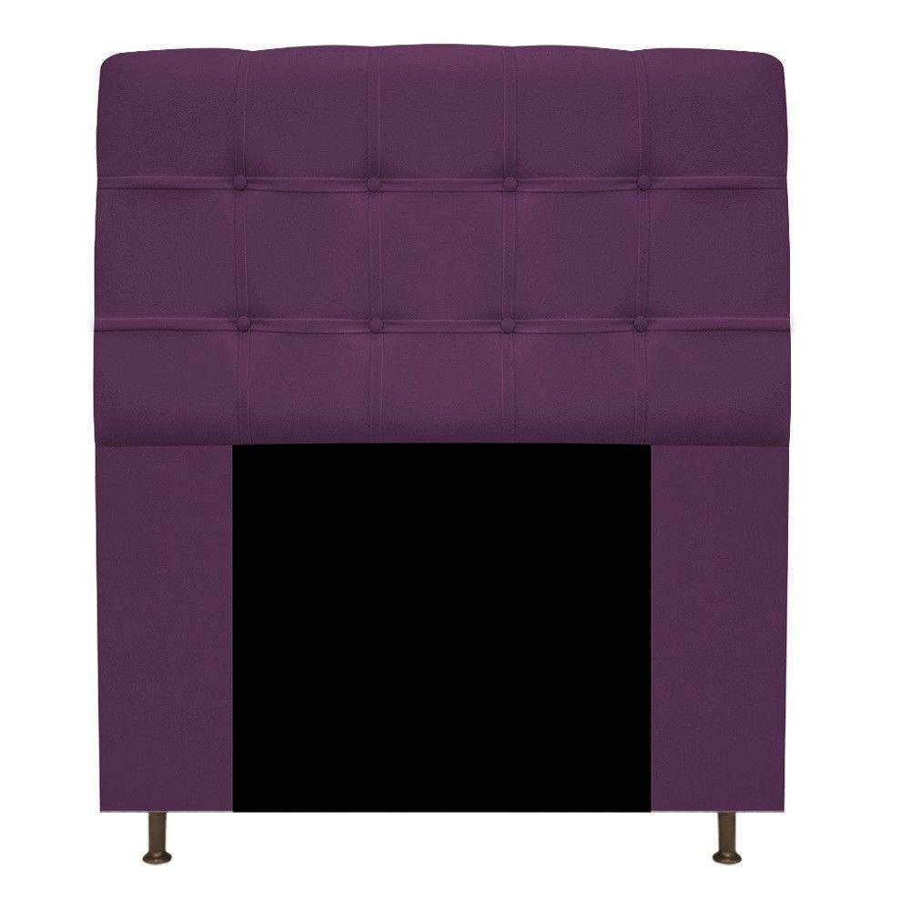 Cabeceira90 Cm Solteiro Com Botonê Suede Roxo - 1
