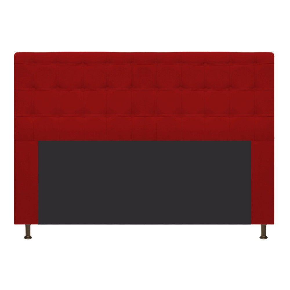 Cabeceira Dama 195 Cm King Size Com Botonê Suede Vermelho - 2