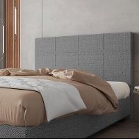 Cabeceira Estofada Casal 140 Cm Marte Linho Skybox Cinza - 1