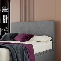 Cabeceira Estofada Casal Queen Size 160 Cm Júpiter Veludo Skybox Cinza - 1