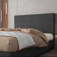 Cabeceira Estofada Casal 140 Cm Marte Linho Skybox Preto - 1