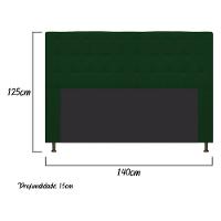 Cabeceira Dama 140 Cm Casal Com Botonê Suede Verde