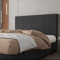 Cabeceira Estofada Casal Queen Size 160 Cm Marte Veludo Skybox Preto - 1