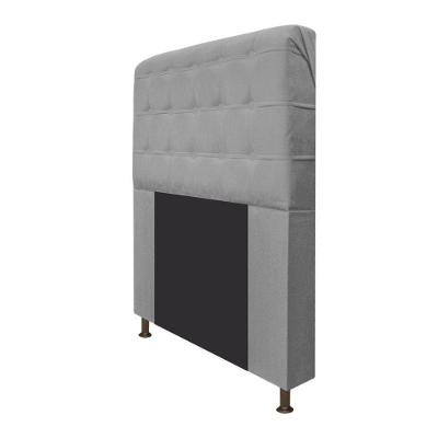 Cabeceira Dama 90 Cm Solteiro Com Botonê Suede Cinza
