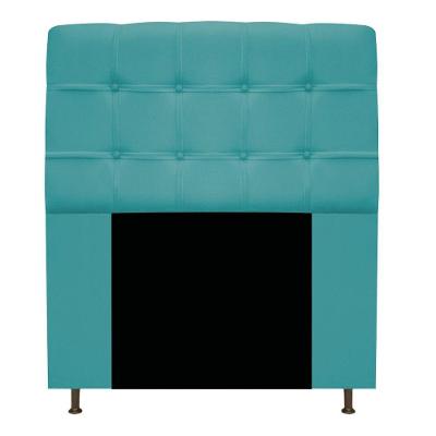 Cabeceira90 Cm Solteiro Com Botonê Suede Azul Turquesa