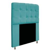 Cabeceira90 Cm Solteiro Com Botonê Suede Azul Turquesa - 3