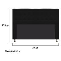 Cabeceira Dama 195 Cm King Size Com Botonê Suede Preto