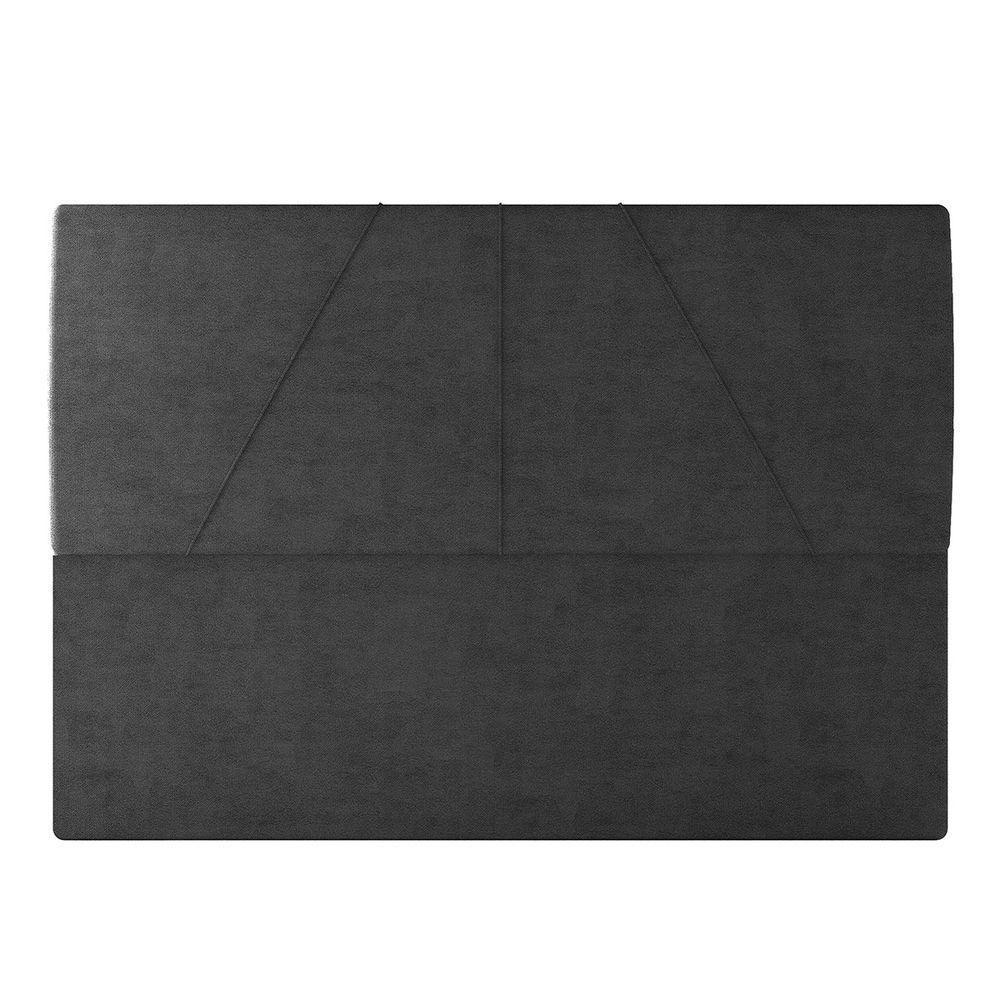 Cabeceira Estofada Casal Queen Size 160 Cm Júpiter Veludo Skybox Preto - 2