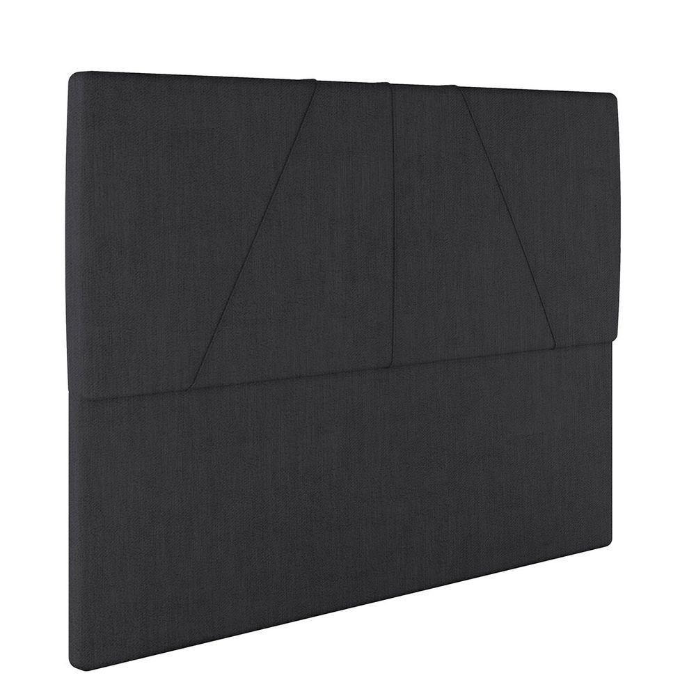 Cabeceira Estofada Casal Queen Size 160 Cm Júpiter Veludo Skybox Preto - 3