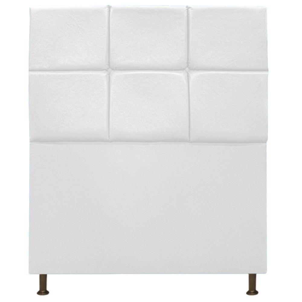 Cabeceira Damares 90 Cm Solteiro Com Botonê Suede Branco - 3