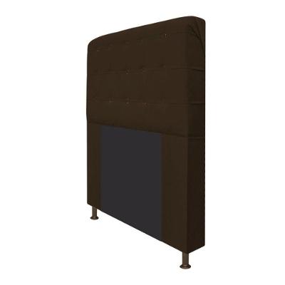 Cabeceira Dama 90 Cm Solteiro Com Botonê Suede Marrom