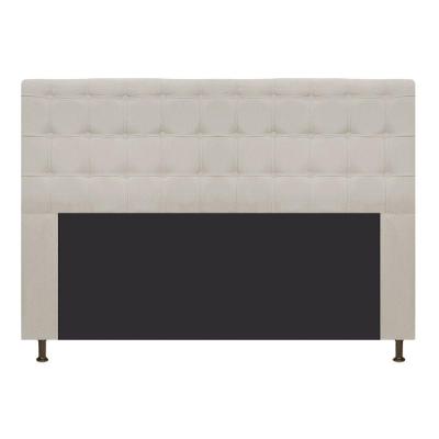 Cabeceira Dama 160 Cm Queen Size Com Botonê Suede Bege