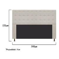 Cabeceira Dama 160 Cm Queen Size Com Botonê Suede Bege - 1