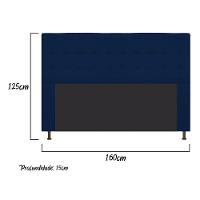Cabeceira Dama 160 Cm Queen Size Com Botonê Suede Azul Marinho - 2