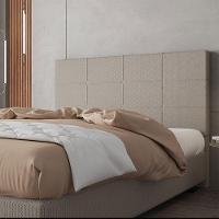 Cabeceira Estofada Casal 140 Cm Marte Linho Skybox Bege - 1