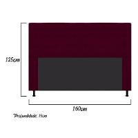 Cabeceira Dama 160 Cm Queen Size Com Botonê Suede Bordô - 2