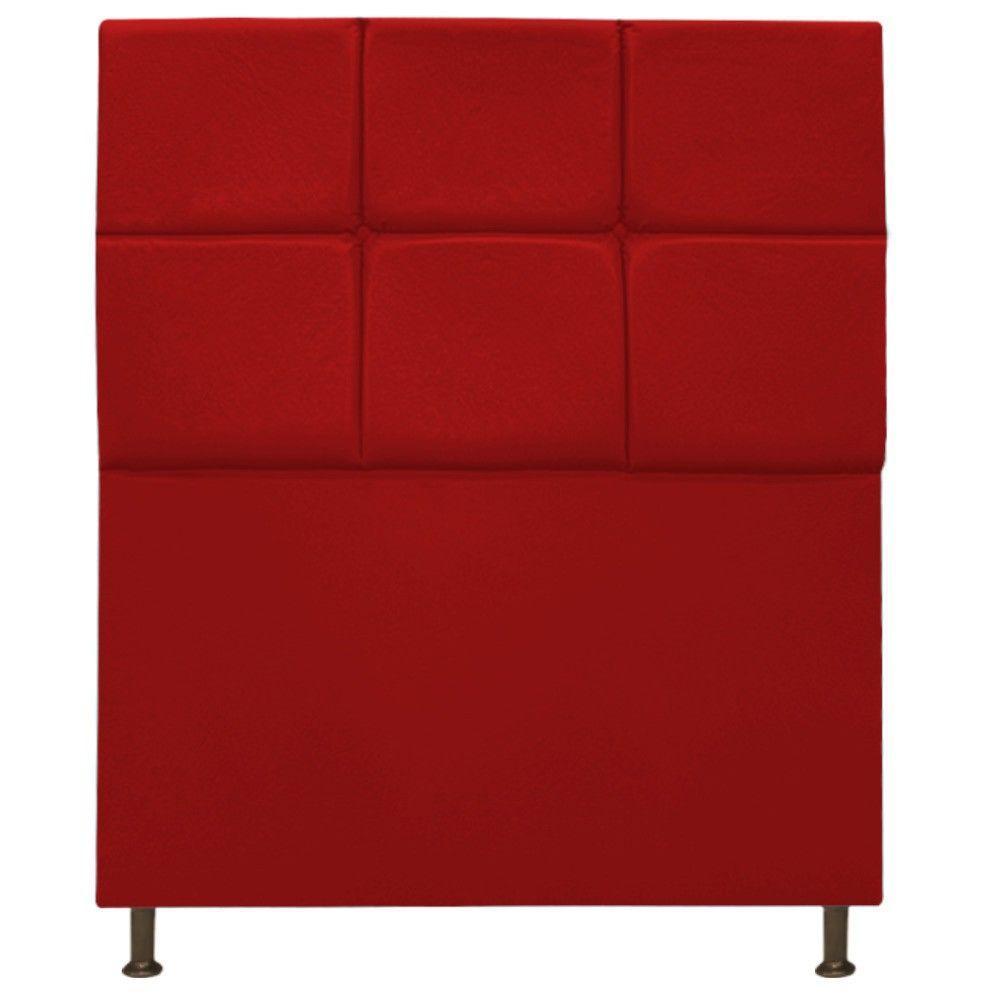 Cabeceira Damares 90 Cm Solteiro Com Botonê Suede Vermelho - 3