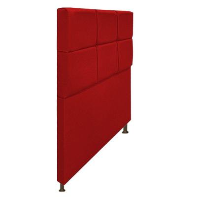 Cabeceira Damares 90 Cm Solteiro Com Botonê Suede Vermelho